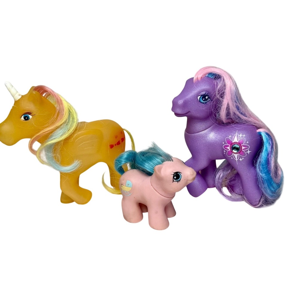 Vintage My Little Pony Lot G1 Sunbeam Baby Bouncy G3 Crystal Lake Hasbro Figures